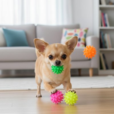 Balle pour Chien SpikoBall couleur fluot avec picots