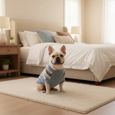 bulldog avec Pull Chien gris mignon tapis chambre