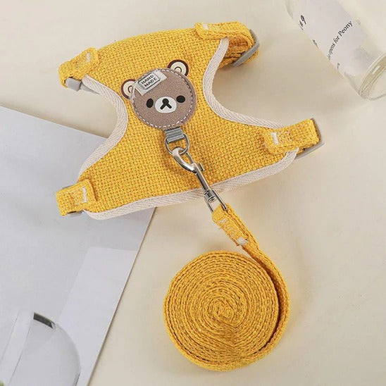harnais-petit-chien-jaune-respirant-ours-teddypuppy