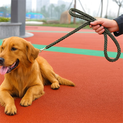laisse-chien-corde-kaki-militaire-tressage-epais-dressleash