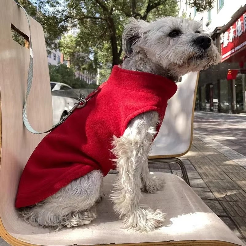 pull-chien-rouge-vif-polaire-chaude-puppyheat