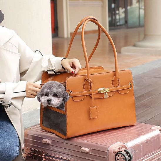 sac-transport-chien-marron-cuir