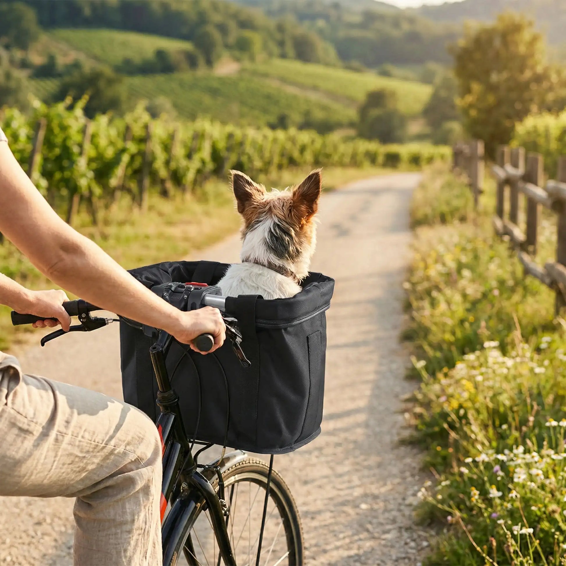 panier pour chien velo adventurepet chien heureux