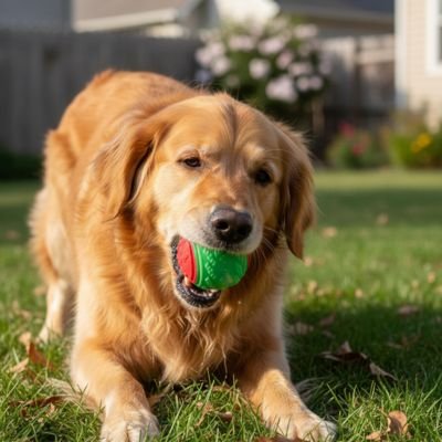 Balle pour Chien FetchNova verte labrador