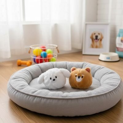 Balle pour Chien PawBounce coloris marron et blanc