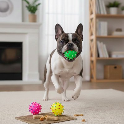 Balle pour Chien SpikoBall picots colorés fluots