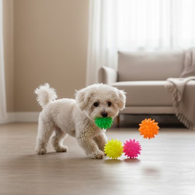 Balle pour Chien SpikoBall picots couleur fluo