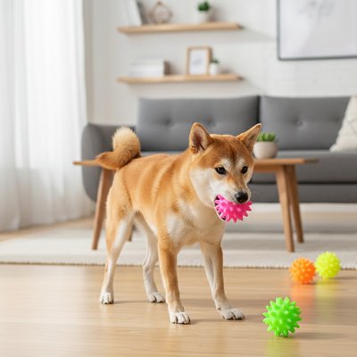 Balle pour Chien SpikoBall picots fluo