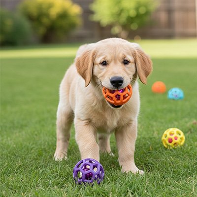 Balle pour chien WoufZap chiot labrador amusé