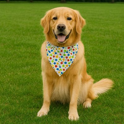 Bandana Chien blanc à motifs variés