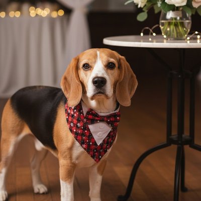 Bandana Chien smoking nœud papillon rouge