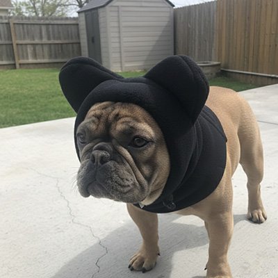bulldog avec Bonnet pour chien noir mignon oreilles décoratives