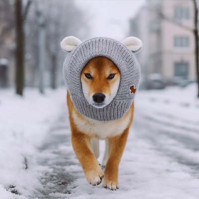 Cagoule pour chien​ tricot gris thermique