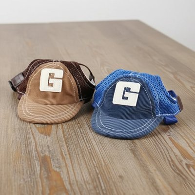 Casquette chien​ PawCap bleu et marron design protectrice