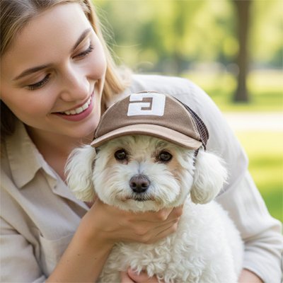 Casquette chien​ PawCap marron protectrice