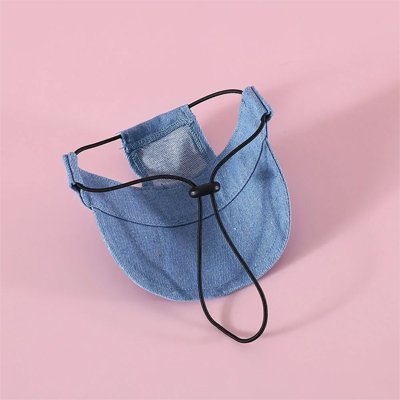 Casquette chien​ WoufCap matière jeans bleu resistante