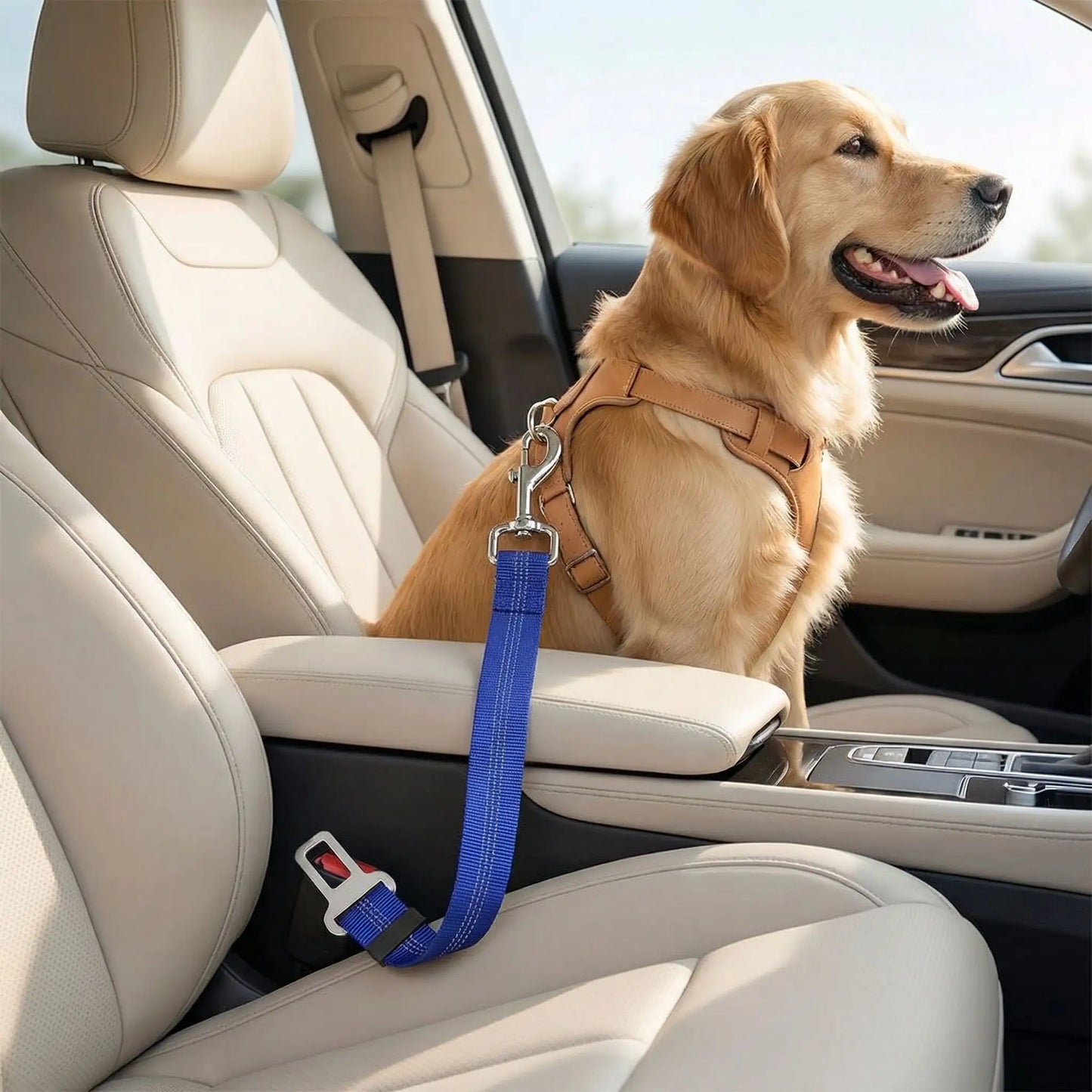 ceinture de sécurité pour chien bleu nylon robuste labrador