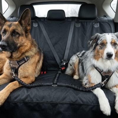 Ceinture de sécurité pour chien DoubleSecurity durable deux chiens