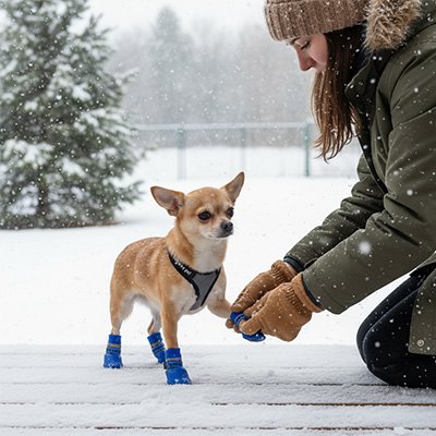 Chaussure pour Chien chiwawa donne la patte en balade