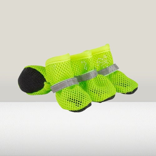 chaussure pour chien en mailles respirantes colorie vert pomme