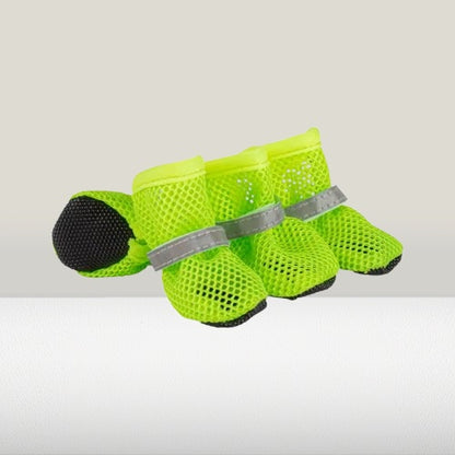 chaussure pour chien en mailles respirantes colorie vert pomme