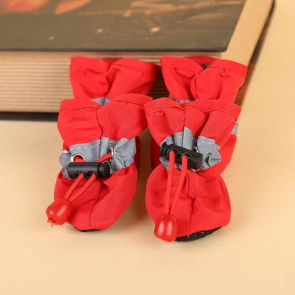 Chaussures chien​ rouge hiver mignon et réfléchissant