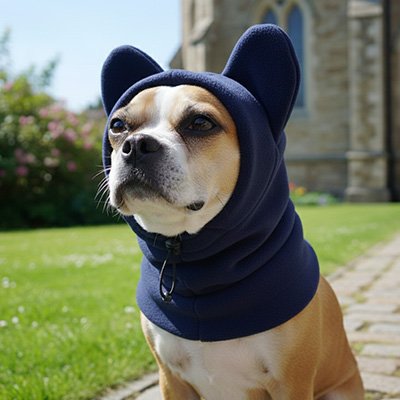 chien avec Bonnet pour chien bleu marine oreilles décoratives