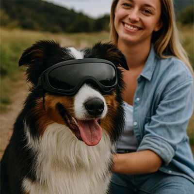 chien avec Lunettes pour chien protectrices 