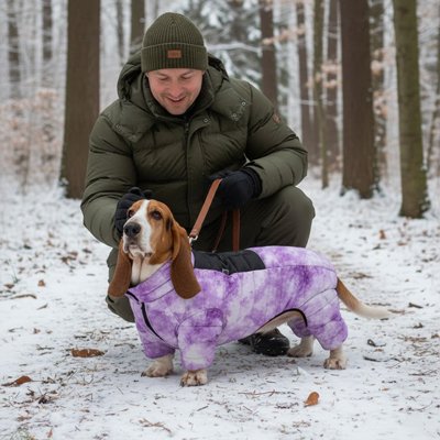 Chien avec Manteau impermeable chien violet tendance marbre 