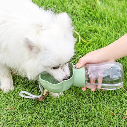 chien blanc utilisant Gourde pour Chien verte design fleur