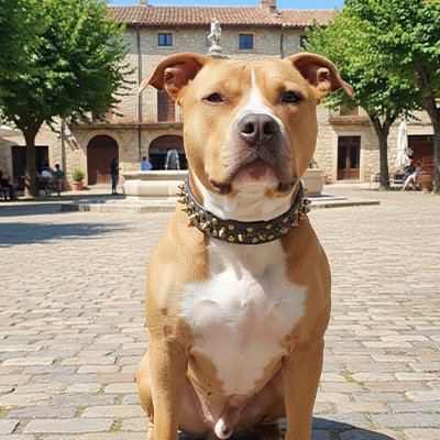 chien moloss avec Collier Chien Cuir noir à clous