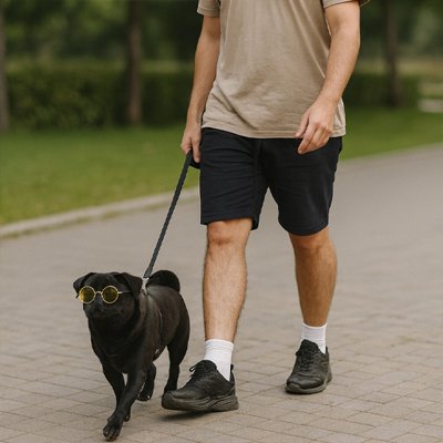 chien portant Lunettes pour chien stylées en balade