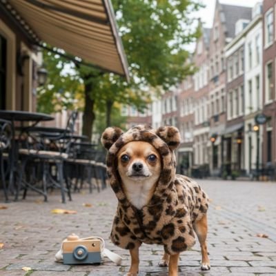 chiwawa avec  pull Chien motifs léopard marrons doux thermique