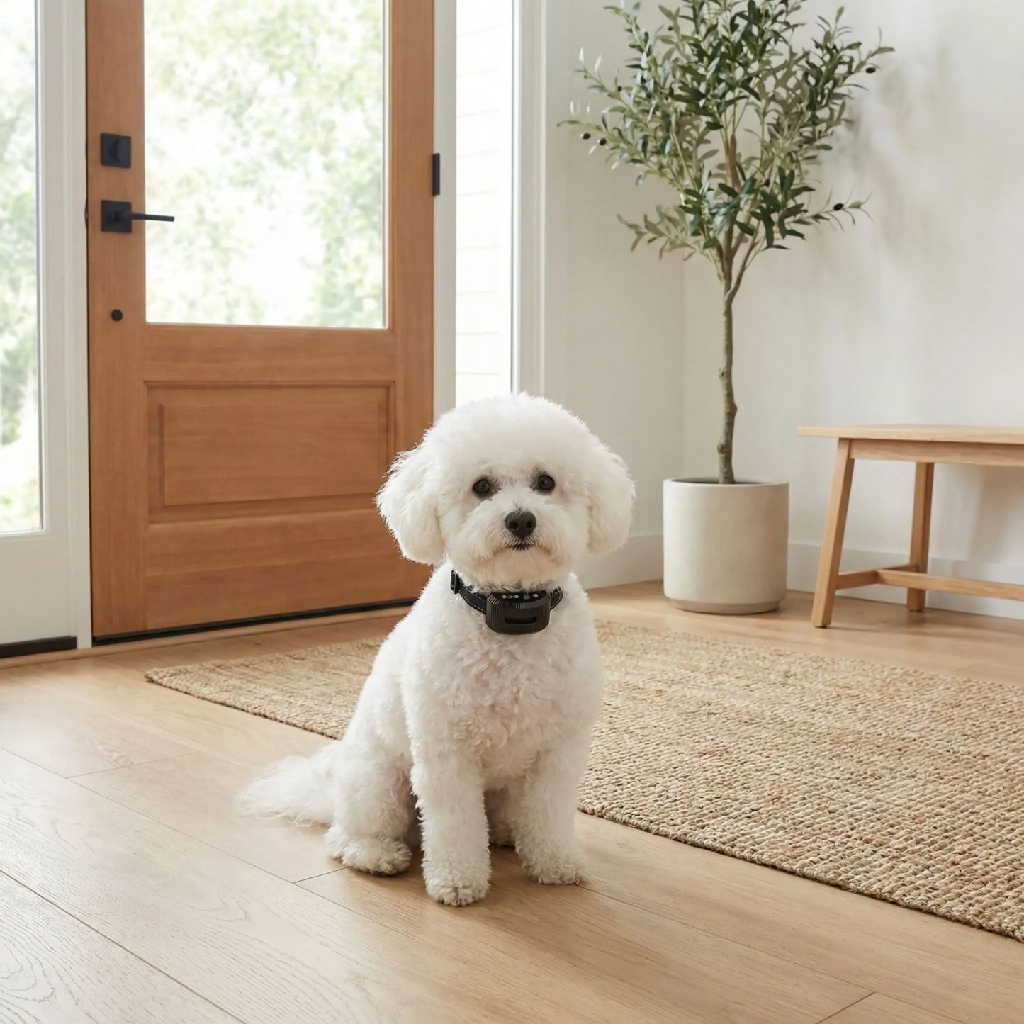 collier anti aboiement sans douleur PeaceBark bichon maison