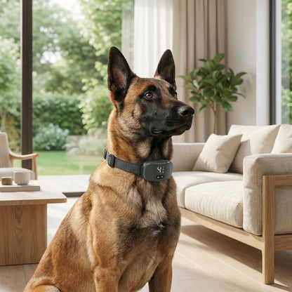 collier anti aboiement sans douleur SoothPaw noir malinois