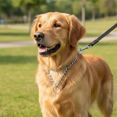 Collier Chaine pour Chien sur Godlen dans parc