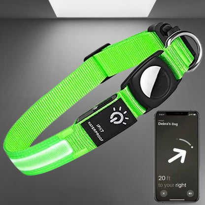 collier-chien-lumineux-vert-airtag
