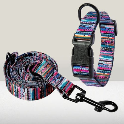 collier-chien-motif-ethnique-bleu