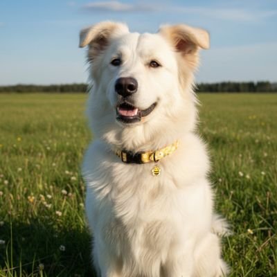 Collier chiot jaune pendentif abeille chien blanc 