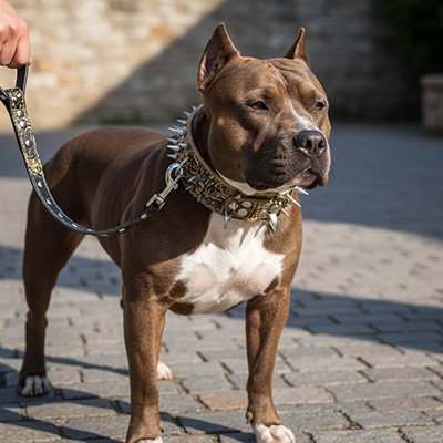 Collier Pour Gros Chien argent sur moloss extérieur