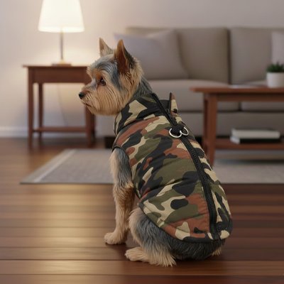 Doudoune pour chiens camouflage militaire