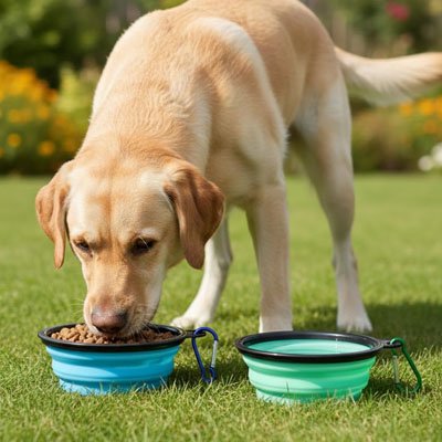 Gamelle Chien DuoGamelle labrador qui mange