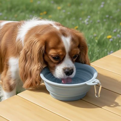 Gamelle pour Chien  Bowlio bleue pliable pratique