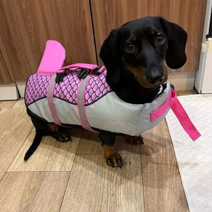 Gilet de sauvetage chiens rose design avec aileron