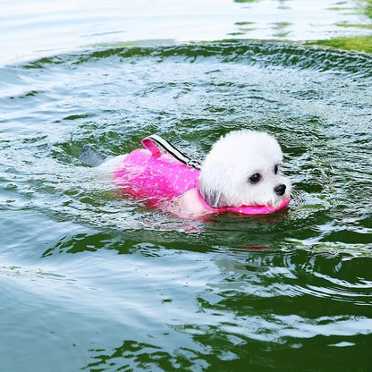 gilet de sauvetage petit chien aquapet rose bichon nage