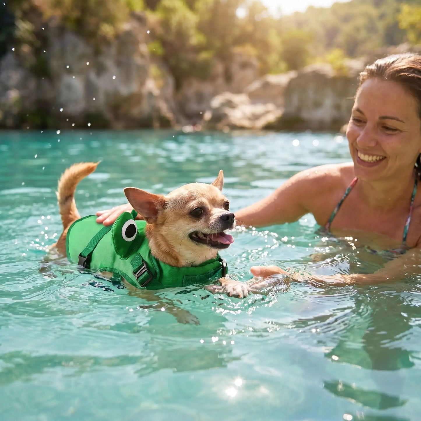 gilet de sauvetage pour petit chien FroggyFloat baignade chiwawa