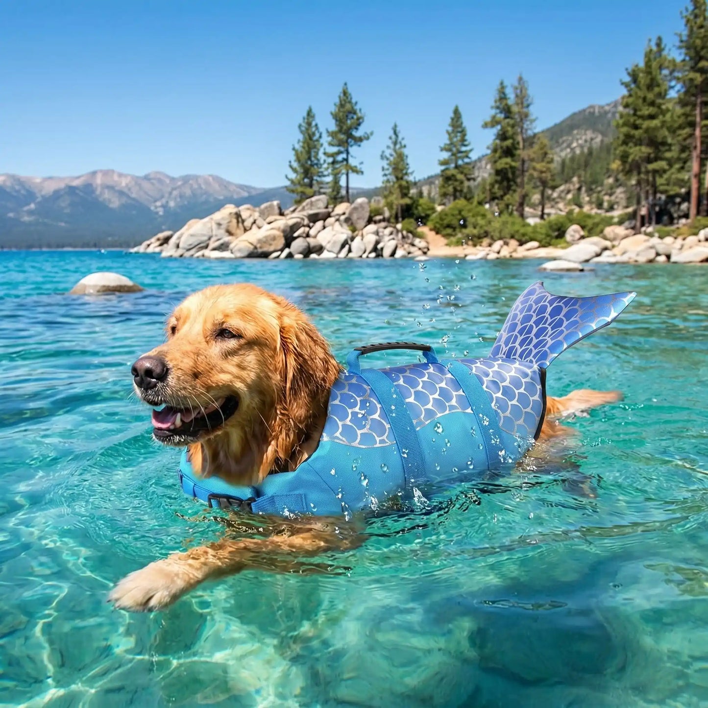 gilet sauvetage chien dogsirene bleu labrador