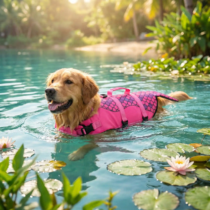 gilet sauvetage chien dogsirene rose retriever