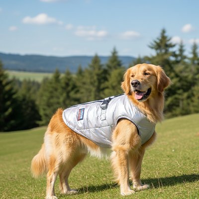 golden avec Manteau Chien gris brillant design