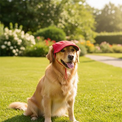  golden portant Casquette pour chien DoggoCap rouge ergonomique